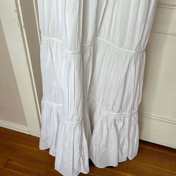 Trina Turk GEMMA DRESS White Tiered Maxi Sun Dress Size 12 Nwt - Picture 5 of 9
